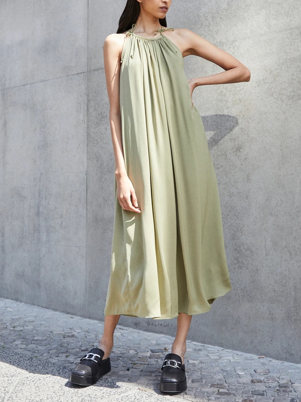 rag & bone Olive Halter Tie Maxi Dress